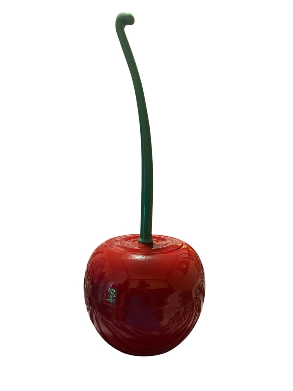 Cherry-Shaped Toilet Brush Glossy Red with Green Stem